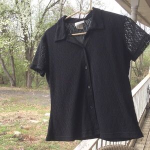 Women's Fashion Bug Black Lace Top xl